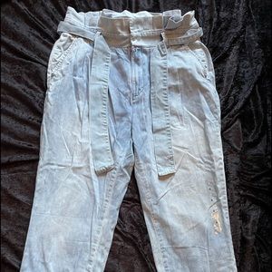 NY&C paperbag waisted cropped jeans